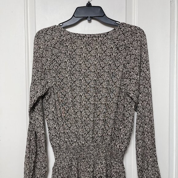 New‎ Faherty Montara Leaf Batik Long Sleeve split-neck Dress Size - Picture 9 of 13